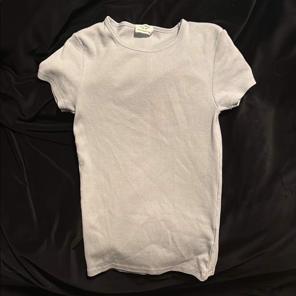 Cotton On Light Blue Ribbed Top